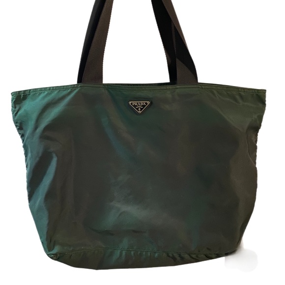 Prada Unisex Iridescent Green Tessuto / Nylon Tote - Picture 12 of 12